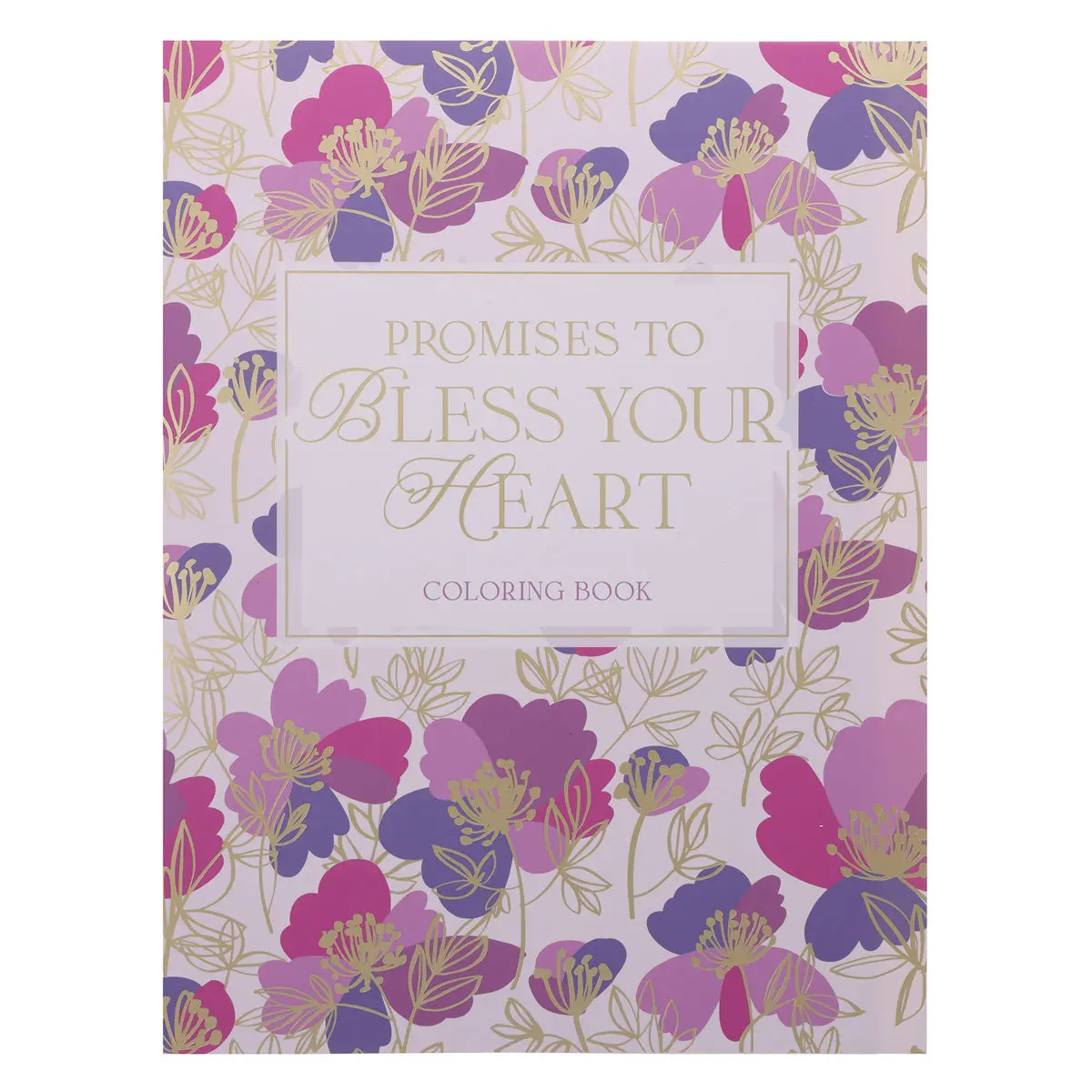Promises To Bless Your Heart Purple Floral Coloring Book (Paperback) 1