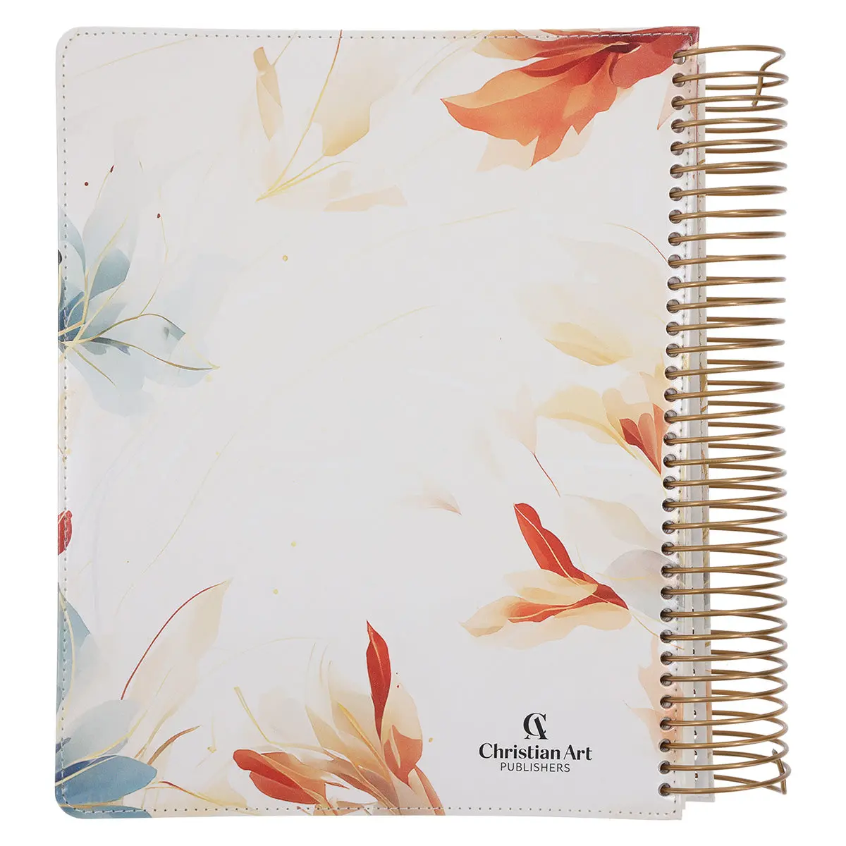 Kjv Cream & Gold Leaves Spiral-Bound Faux Leather My Creative Bible Illustrators Edition 2