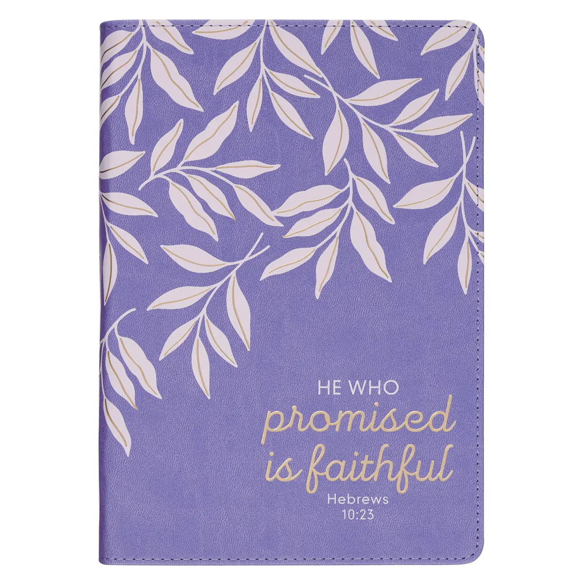 He Who Promised Is Faithful Purple Faux Leather Journal 1