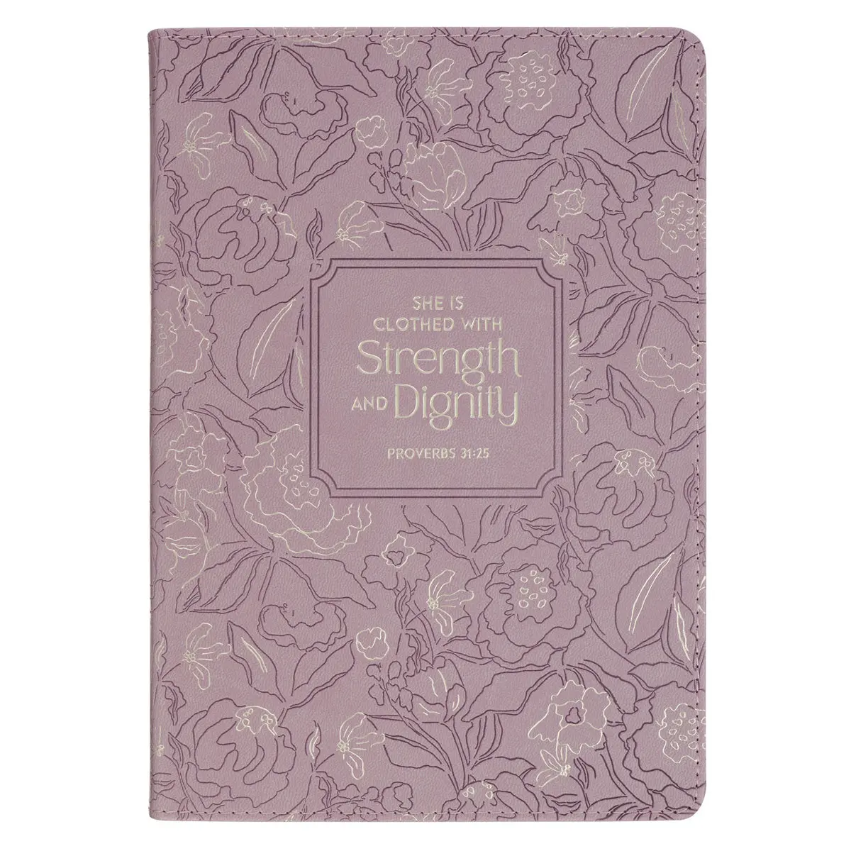 She Is Clothed With Strength And Dignity Faux Leather Journal 1