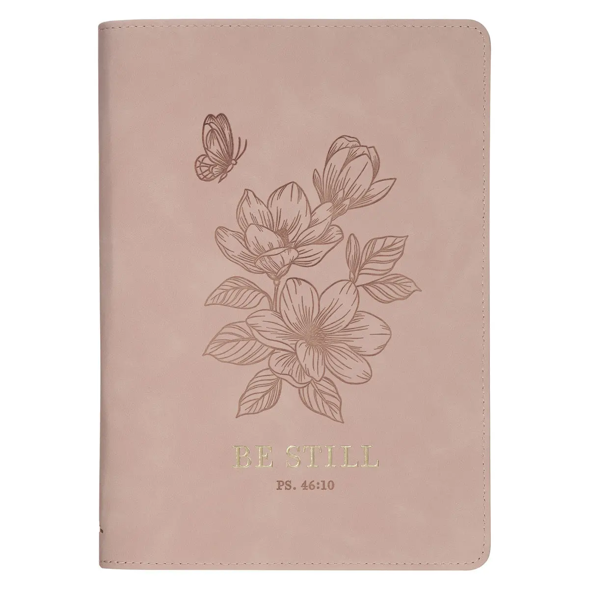 Be Still And Know Pink Faux Leather Journal With Zipped Closure 1