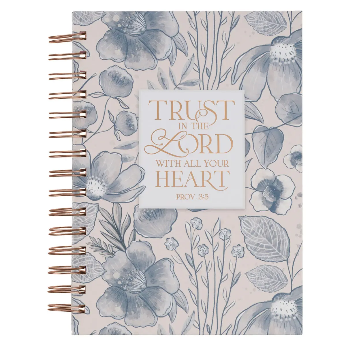 Trust In The Lord Blue Floral Hardcover Wirebound Journal 1
