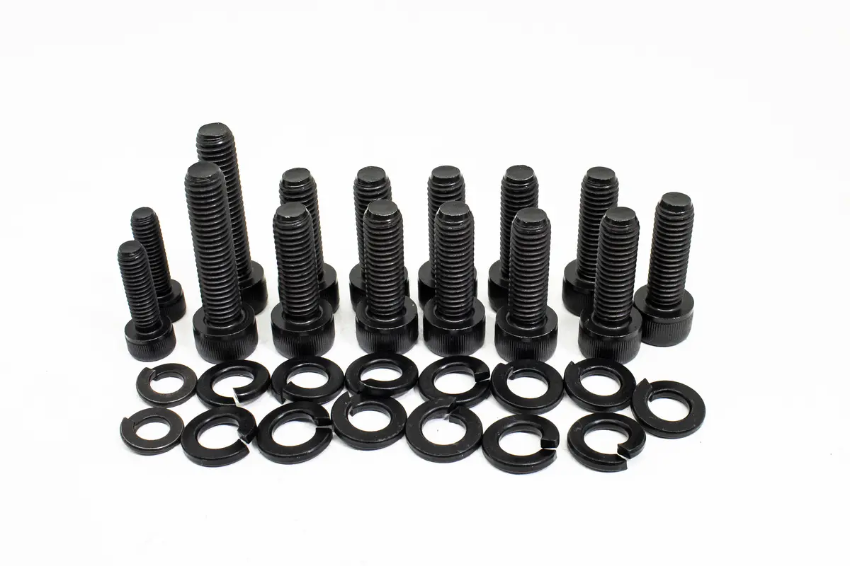 Cfr Performance Oil Pan Bolts Kit Shc – 17-Piece Steel Bolt & Lock Washer Set – Black Finish 1