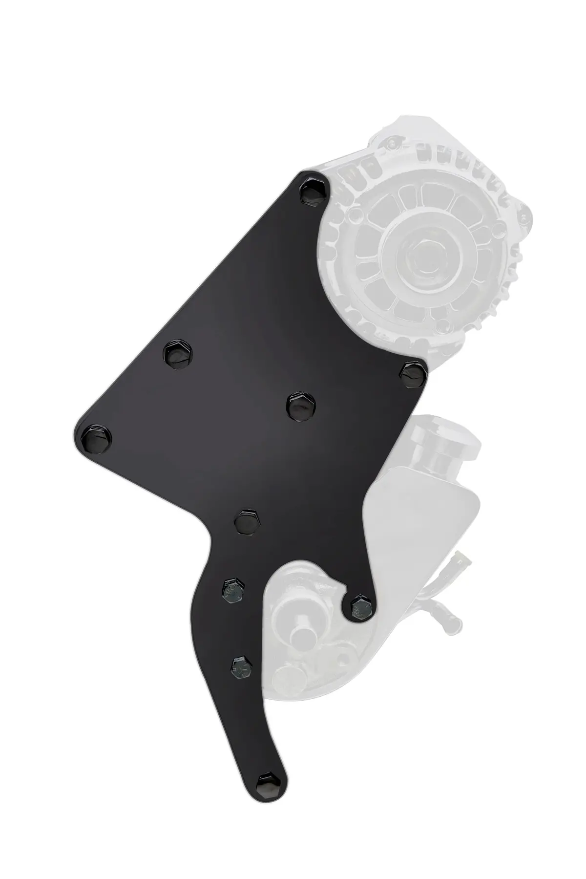 Steel Chevy Ls Alternator- A-Can Style Power Steering Relocation Bracket Kit - Black 1