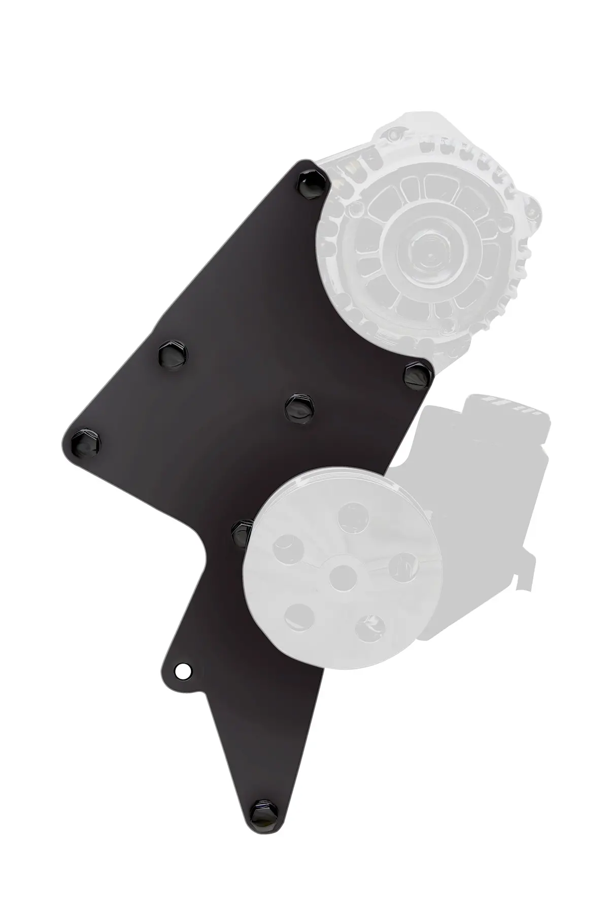 Steel Chevy Ls Alternator- Type 2 Style Power Steering Relocation Bracket Kit - Black 1