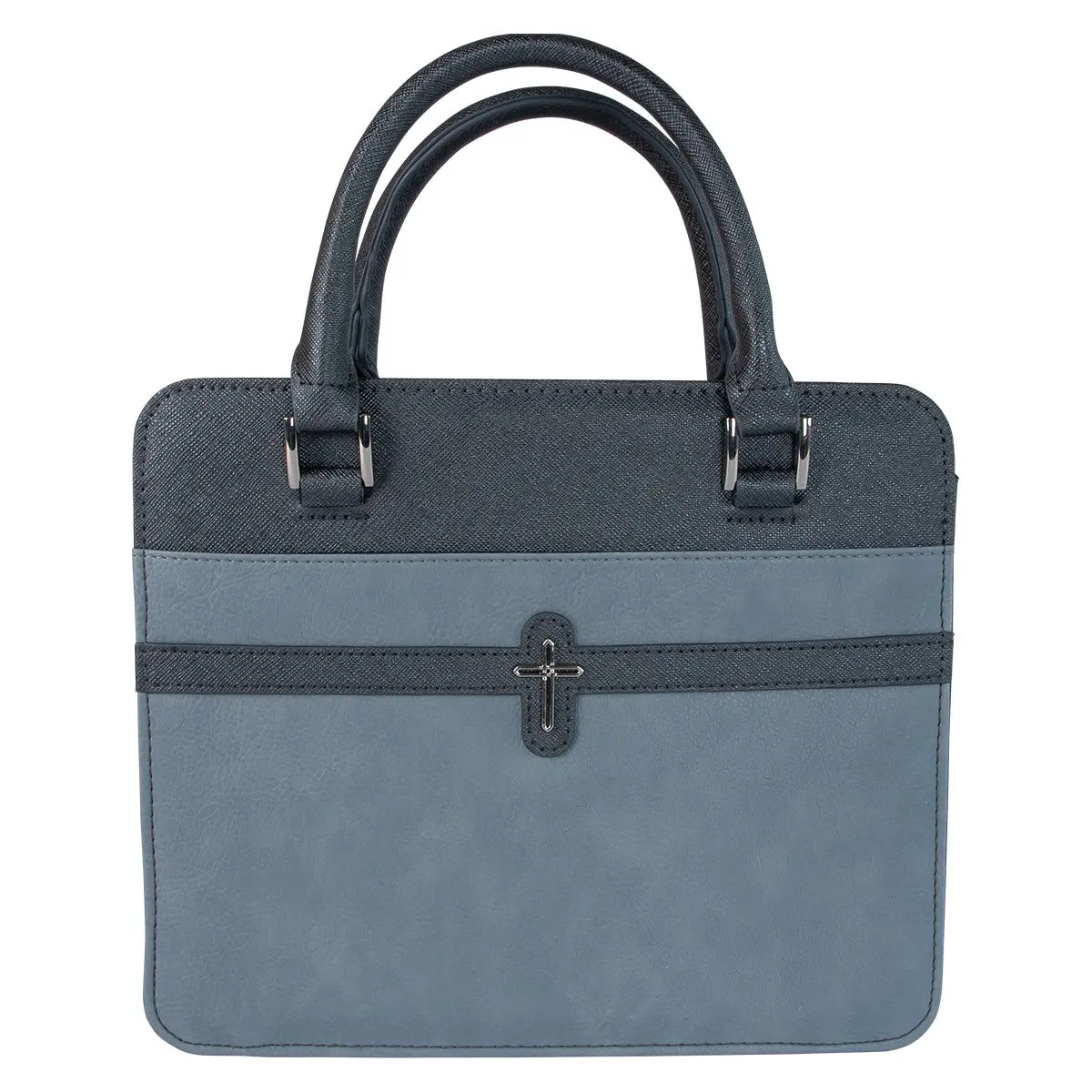 Cross Grey (Faux Leather Fashion Bible Bag) 1