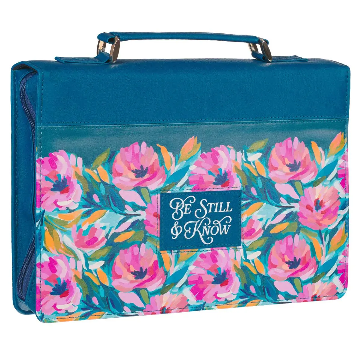 Be Still And Know Floral Faux Leather Bible Bag 3