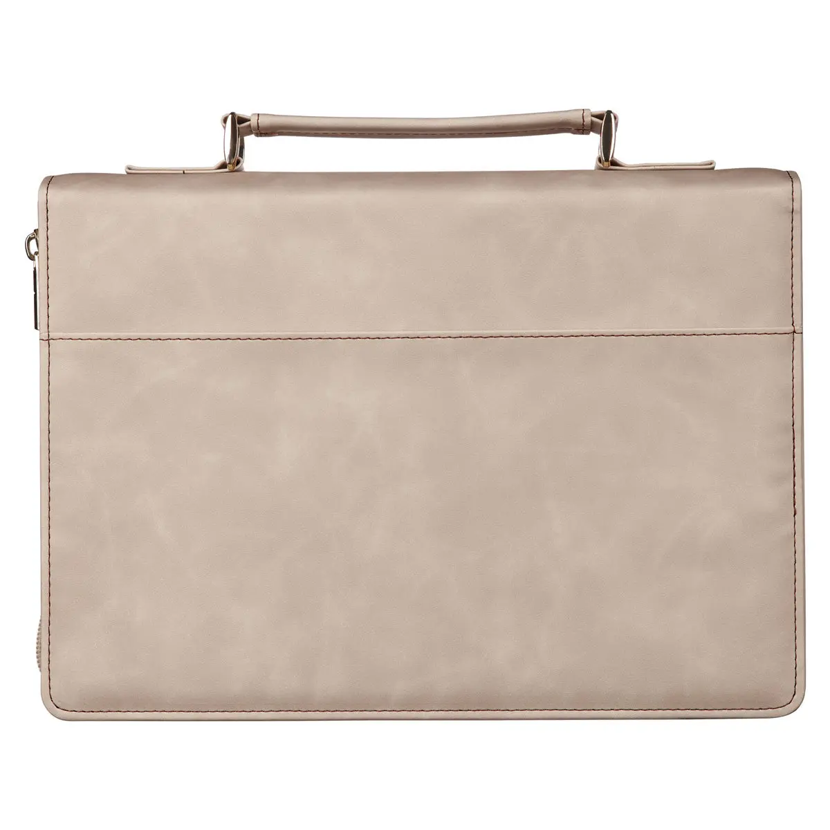 He Has Made Everything Beautiful In Its Time Cream And Taupe Faux Leather Bible Bag 2