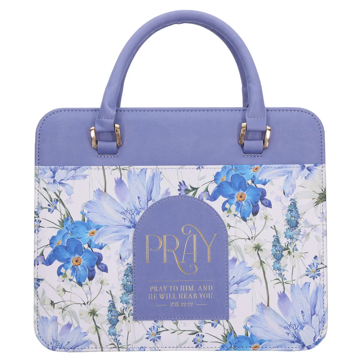 Pray To Him And He Will Hear You Faux Leather Bible Bag 1