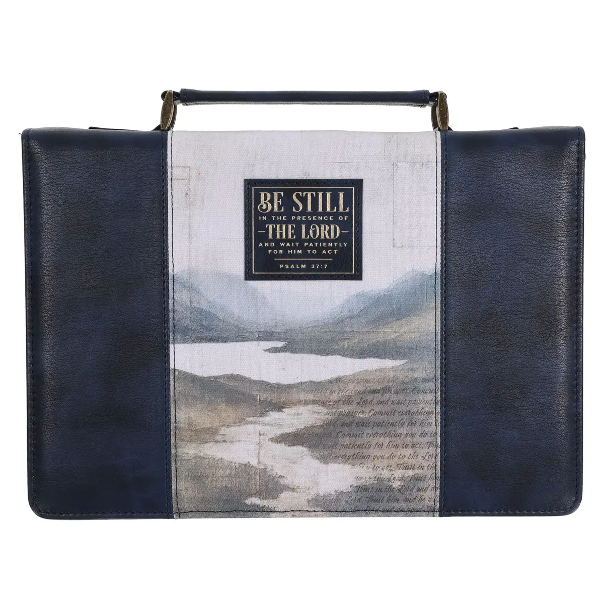 Be Still In The Presence Of The Lord Faux Leather Bible Bag 1