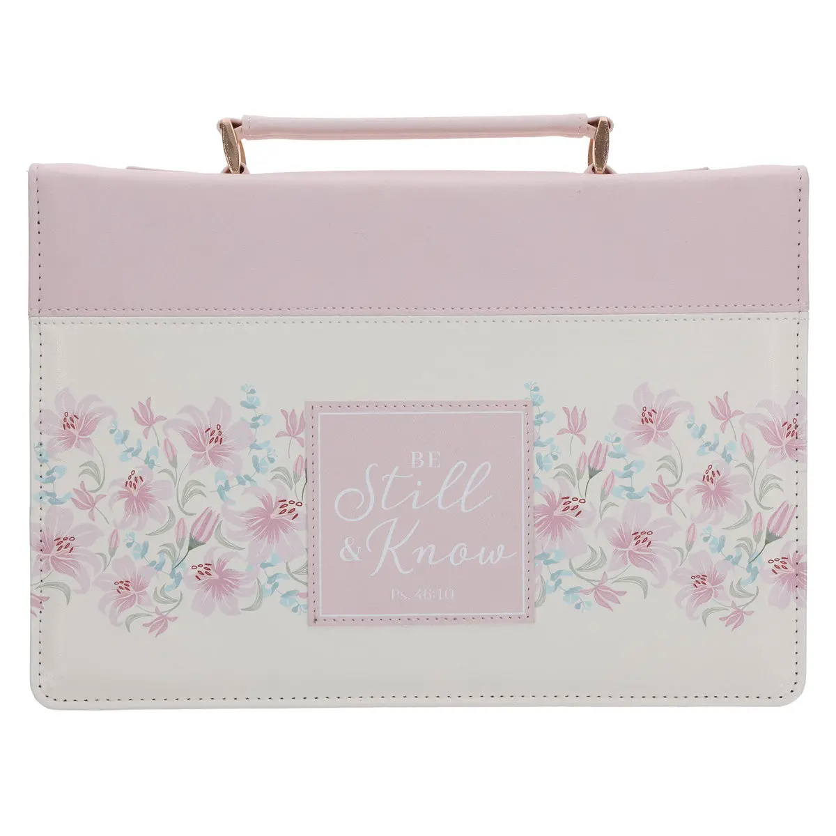 Be Still & Know Pink Faux Leather Bible Bag 1