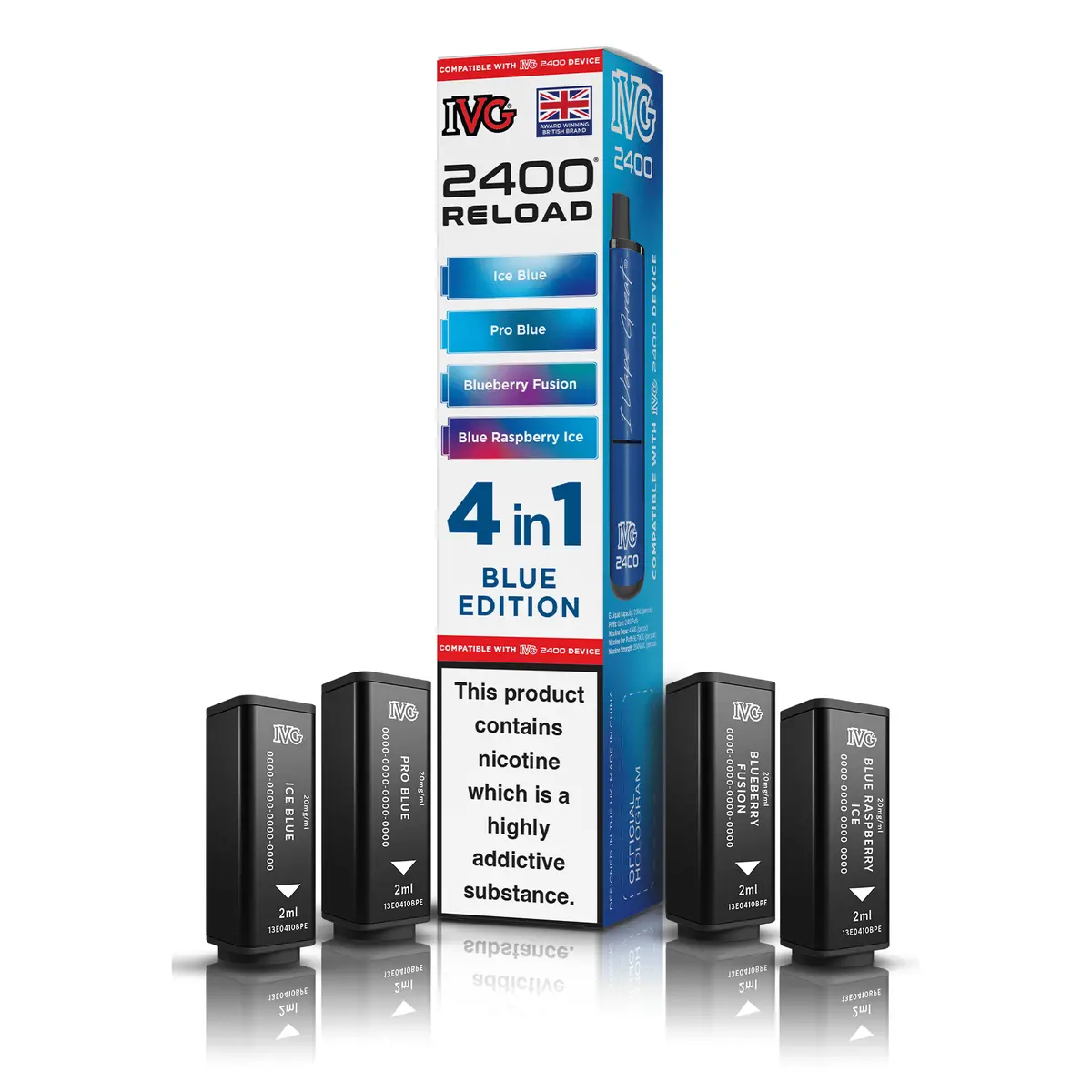 Ivg 2400 Reload 4-In-1 Blue Edition Pods 1