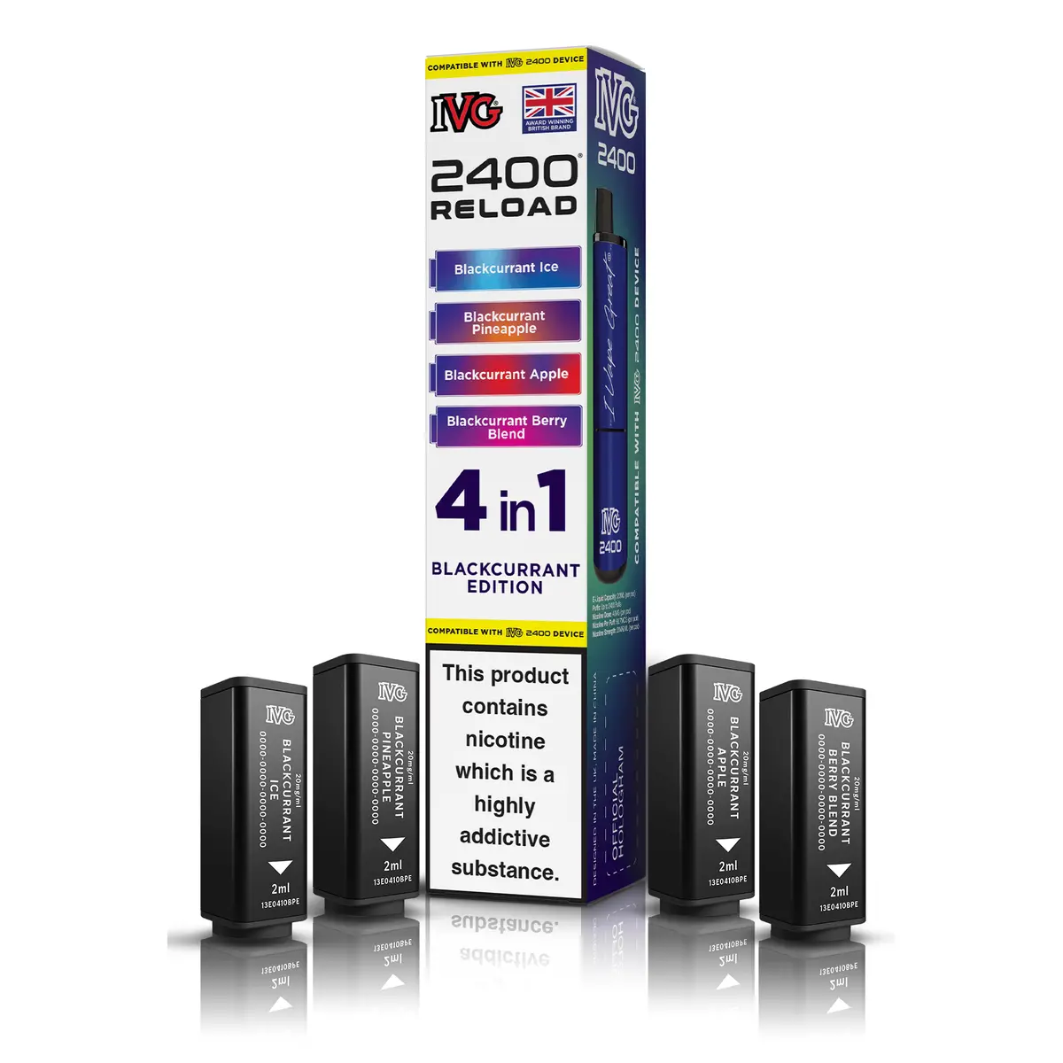 Ivg 2400 Reload 4-In-1 Blackcurrant Edition Pods 1