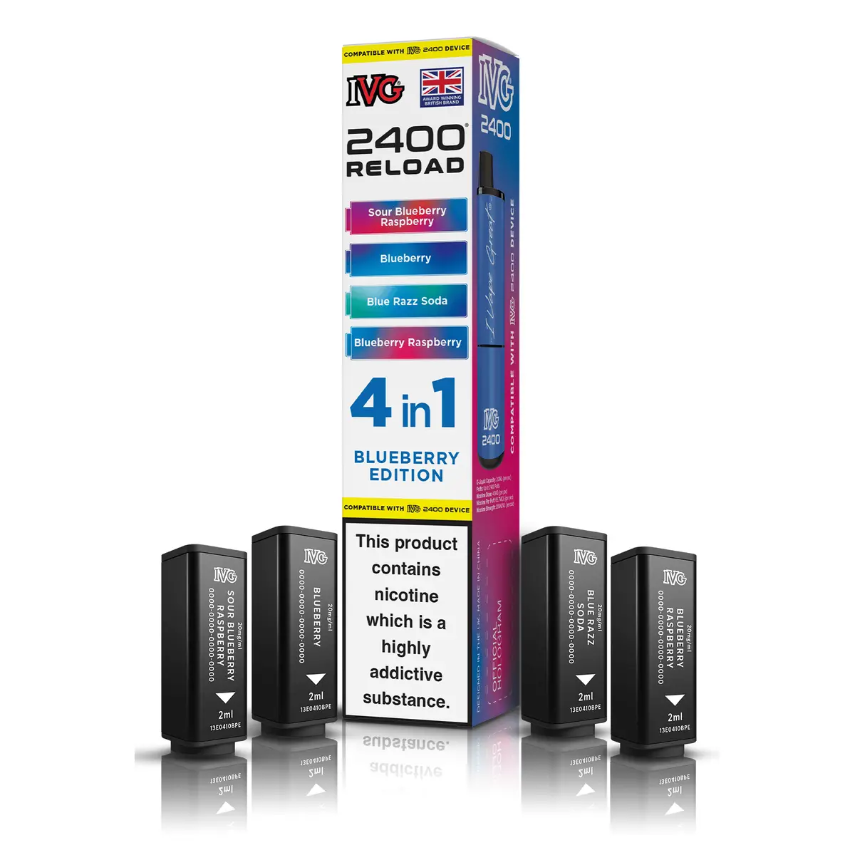 Ivg 2400 Reload 4-In-1 Blueberry Edition Pods 1