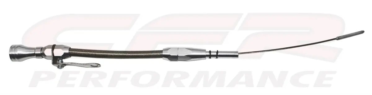 Cfr Stainless Braided 1962-1969 Ford 302 Billet Handle Flexible Dipstick - Natural 1