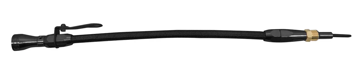 Cfr Stainless Braided 1969-1985 Ford 5.8L 351W Billet Handle Flexible Dipstick - Black 1
