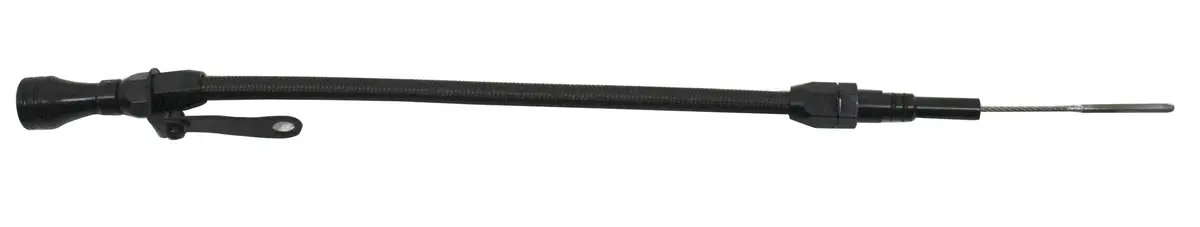 Stainless Steel Braided 1956-90 Chevy Bb Billet Handle Flexible Dipstick - Natural 1