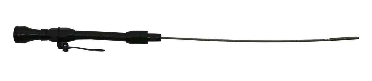 Cfr Stainless Braided 1957-79 Chevy Sb Billet Handle Flexible Dipstick - Black 1