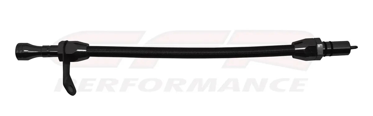 Cfr Stainless Chevy-Gm Turbo Th-350 Bell Housing Mount Flexible Transmission Dipstick - Black 1
