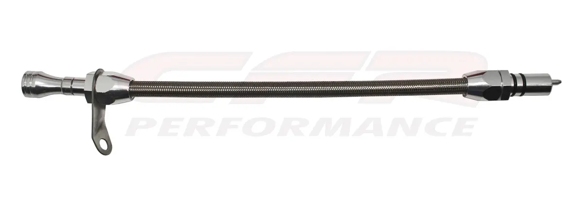 Cfr Stainless Chevy-Gm Turbo Th-400 Bell Housing Mount Flexible Transmission Dipstick 1