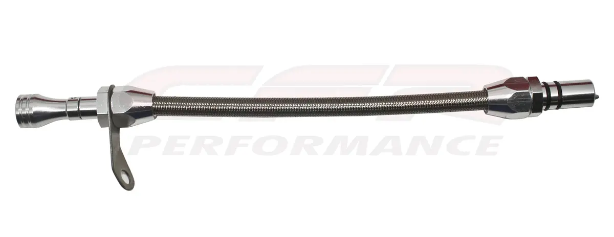 Cfr Stainless Chevy-Gm Turbo 700R4 Bell Housing Mount Flexible Transmission Dipstick 1
