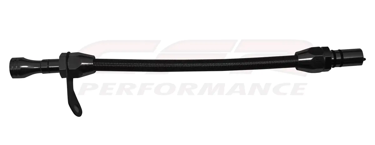 Cfr Stainless Chevy-Gm Turbo 700R4 Bell Housing Mount Flexible Transmission Dipstick - Black 1