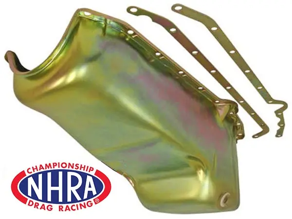 Nhra Approved Steel Oil Pan – Fits 1958–1979 Chevy Sb 283–350 – Racing & Reinforced Rails – Imca Circle Track – Zinc 1