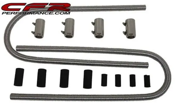 44" Stainless Chrome Heater Hose Kit - Chevy-Ford-Mopar 1