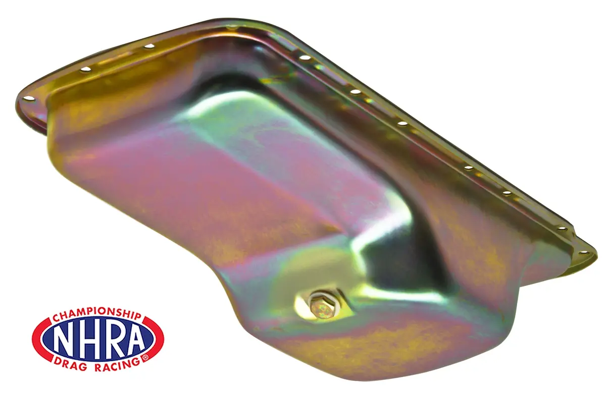 Nhra Approved Steel Oil Pan - Fits 1967–1987 Chrysler/Mopar Bb 361 383 400 413 440 & Hemi 426 Engines – Rear Sump, 5-Quart Capacity – Zinc 1