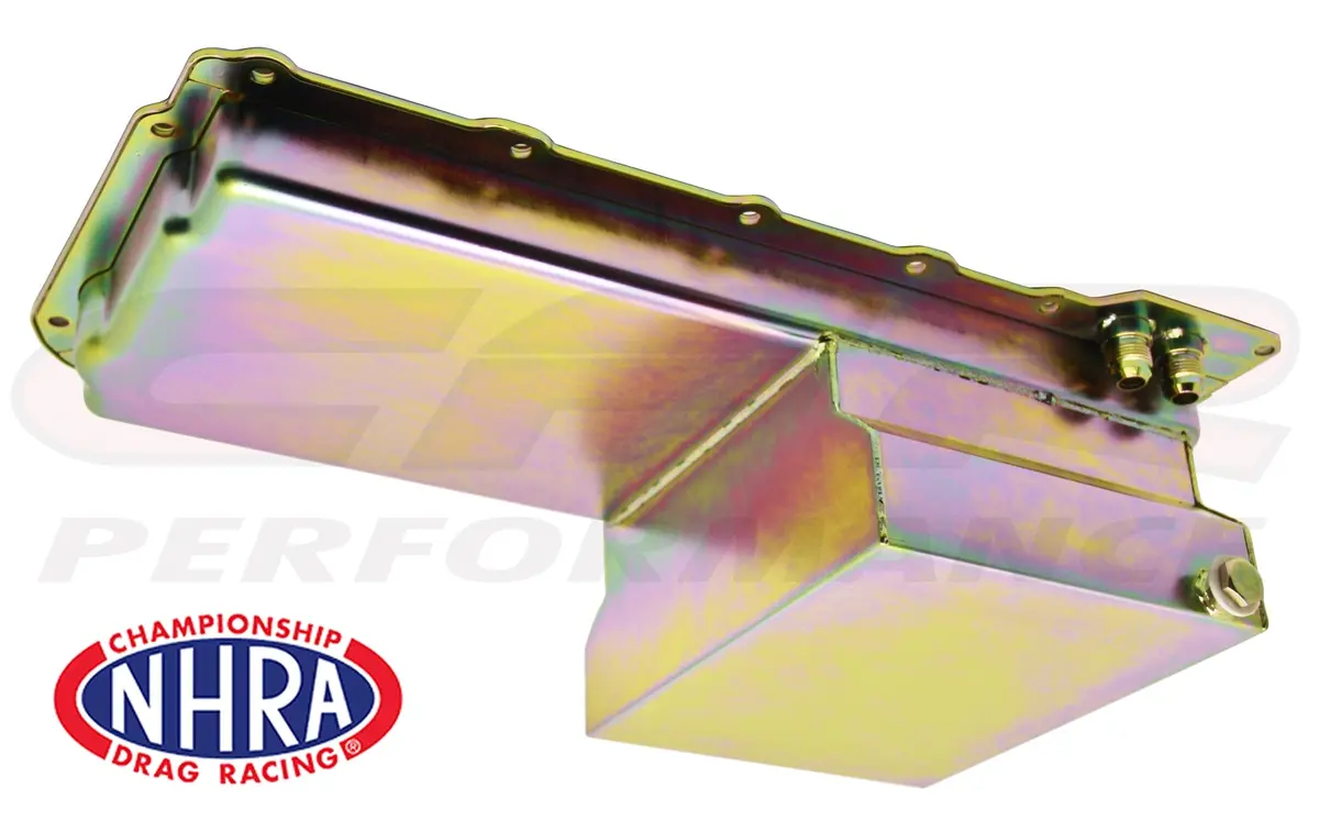 Nhra Approved Steel 1965-72 Chevy Gm Ls Engines Oil Pan 7 Qt An -10 Fitting - Zinc 1