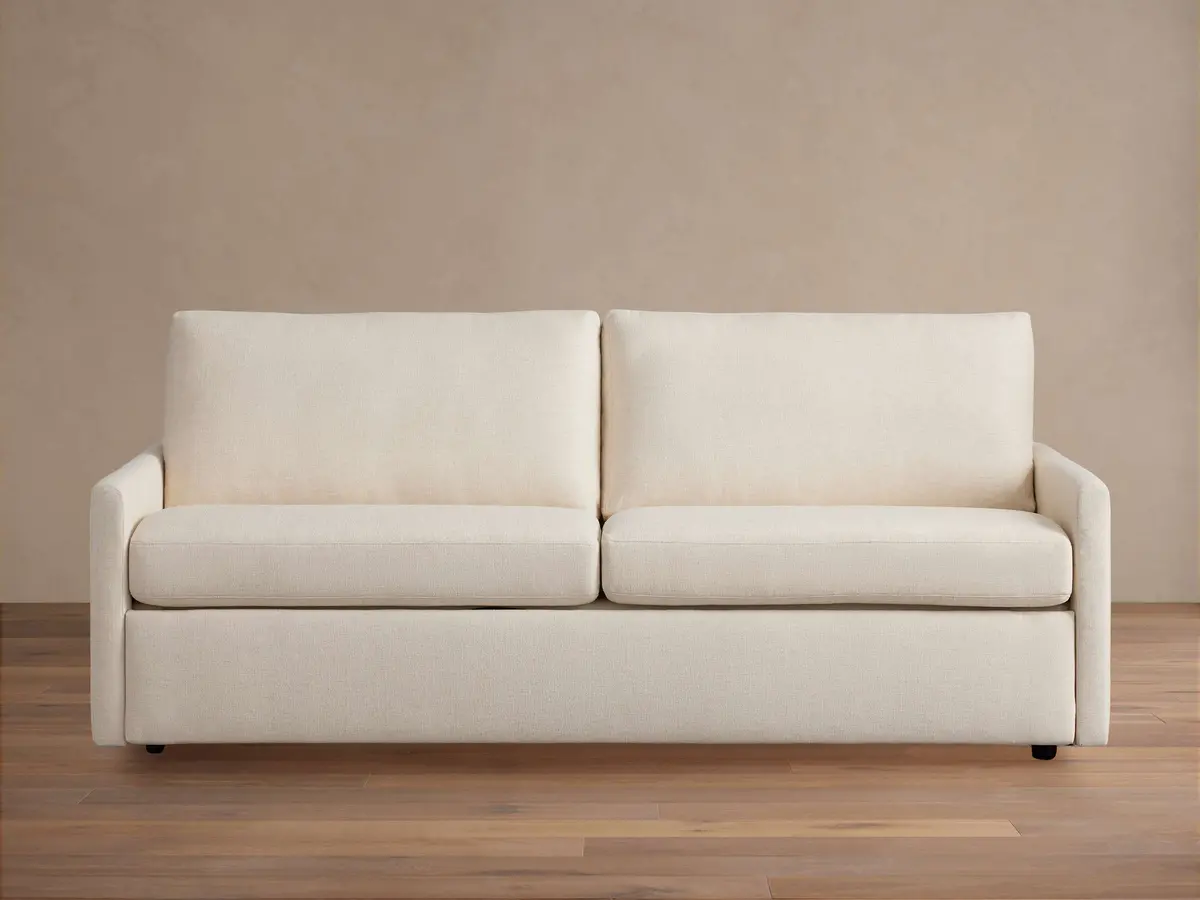 Kipton Slim Arm Luxury King Sleeper Sofa In Wiley Parchment 1
