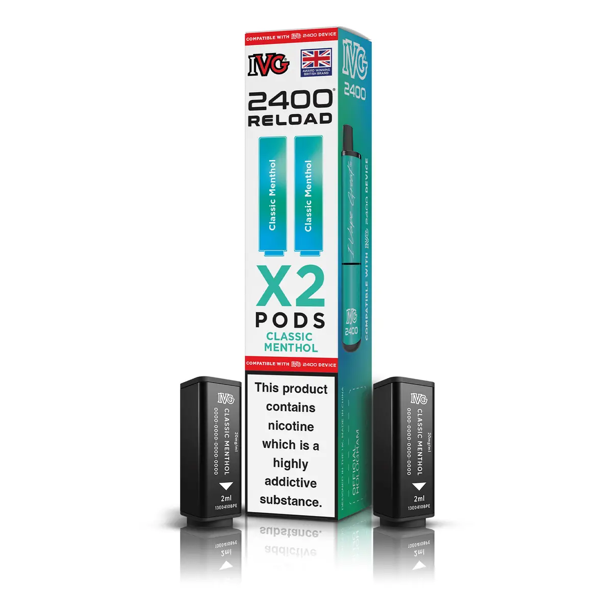 Ivg 2400 Reload X2 Classic Menthol Pods 1