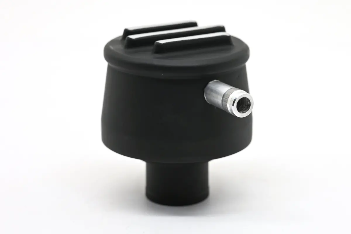 Aluminum Breather Pcv Valve  Polished Finned - Black 1