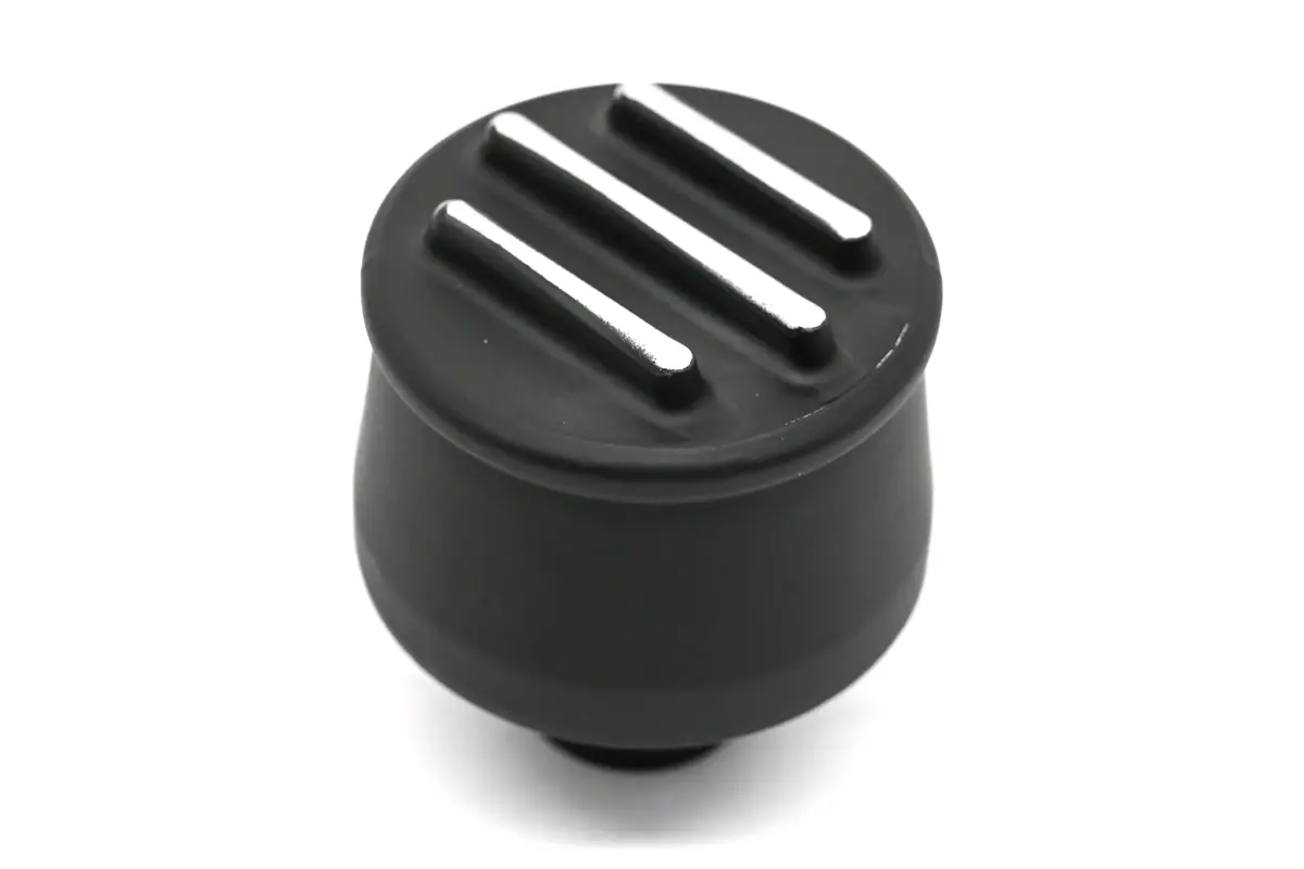 Aluminum Round Breather Finned - Black 1