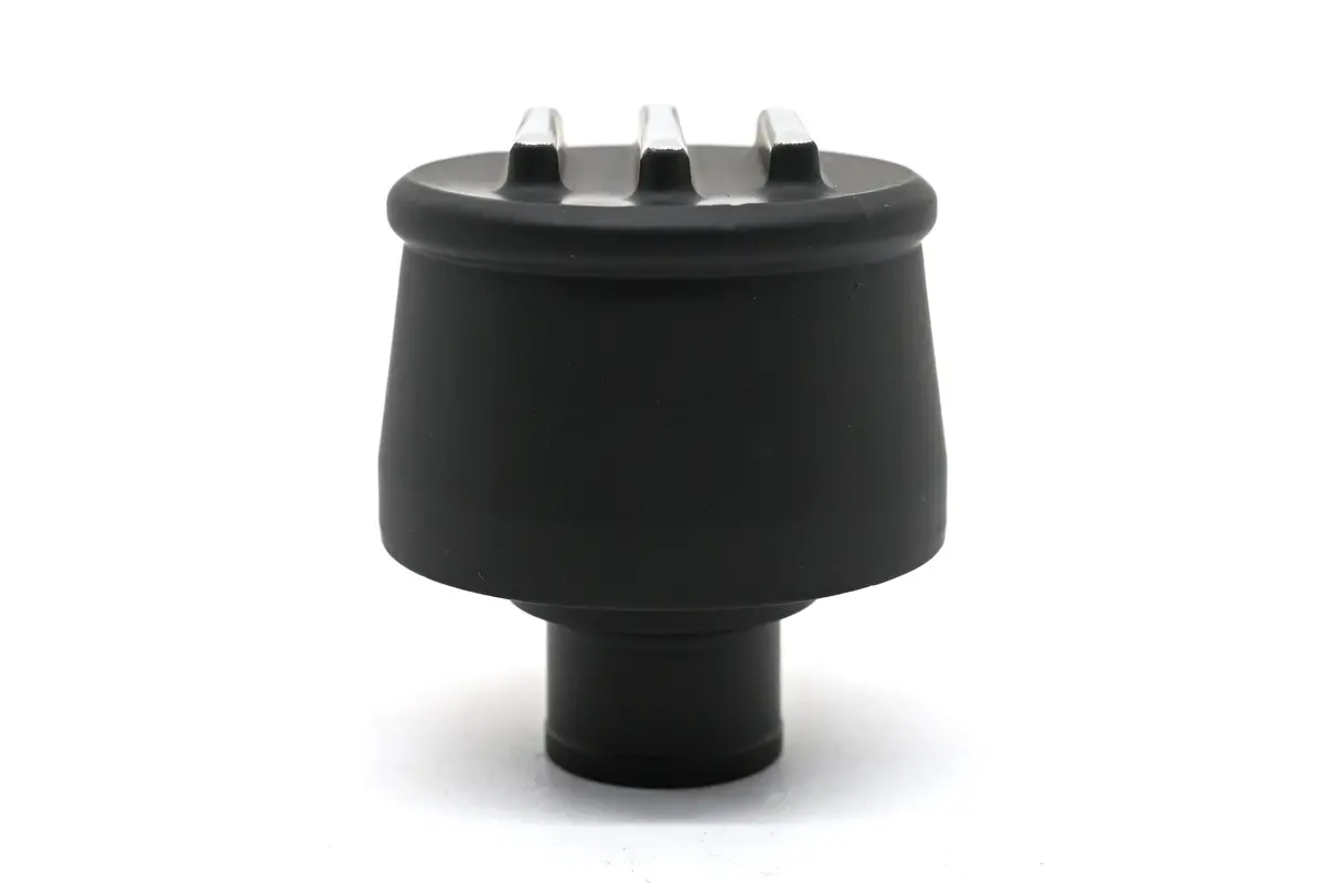Aluminum Round Breather Finned - Black 2