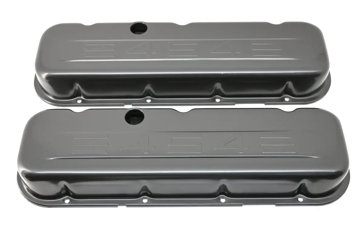 Steel Short Valve Covers Fits 1965–1995 Chevy Bb 396‑427‑454‑502 – 454 Logo – Black 1