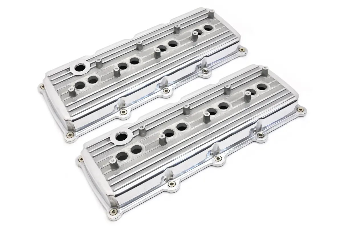 Aluminum Valve Covers Fits 2003–2020 Mopar Gen 3 Hemi 5.7L / 6.1L / 6.4L – Hellcat Conversion Ready – With Breather & Oil Fill Holes – Polished Finish 1