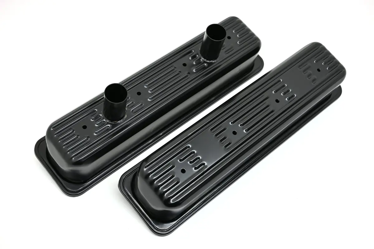 Steel Circle Track Racing Center Bolt Tall Valve Covers – Black (1987–2000 Chevy Sb 5.0L/305 & 5.7L/350) 1
