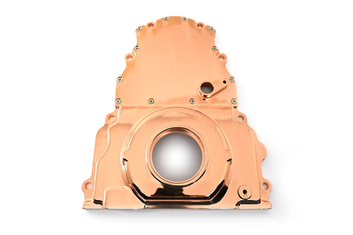 Aluminum Chevy Ls Two Piece Timing Chain Cover W Cam Sensor Hole - Copper 1
