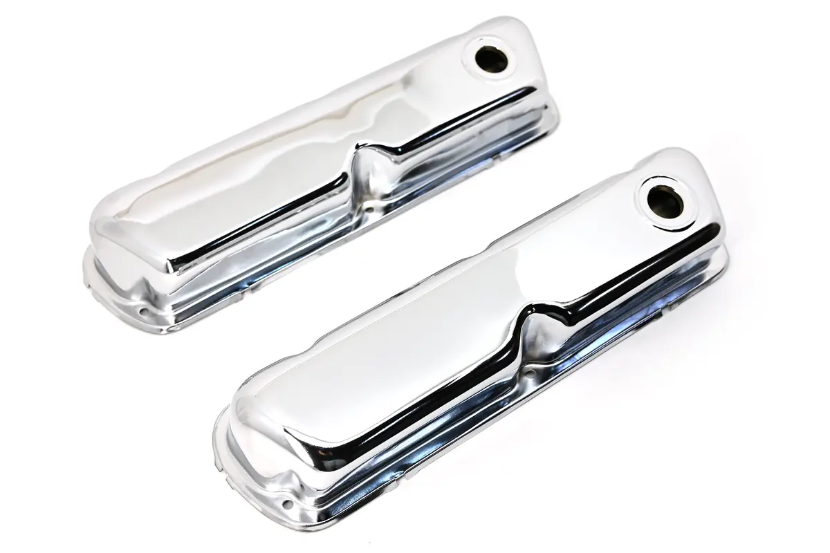 Steel Smooth Valve Covers – Fits 1962–85 Ford Sb 260‑289‑302‑351W – 1 Hole – Chrome 1