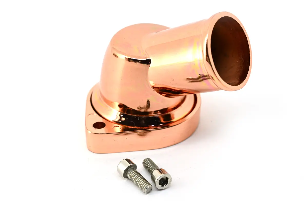 Aluminum Chevy Ls 30 Degree Swivel Water Neck Thermostat Housing - Copper 1