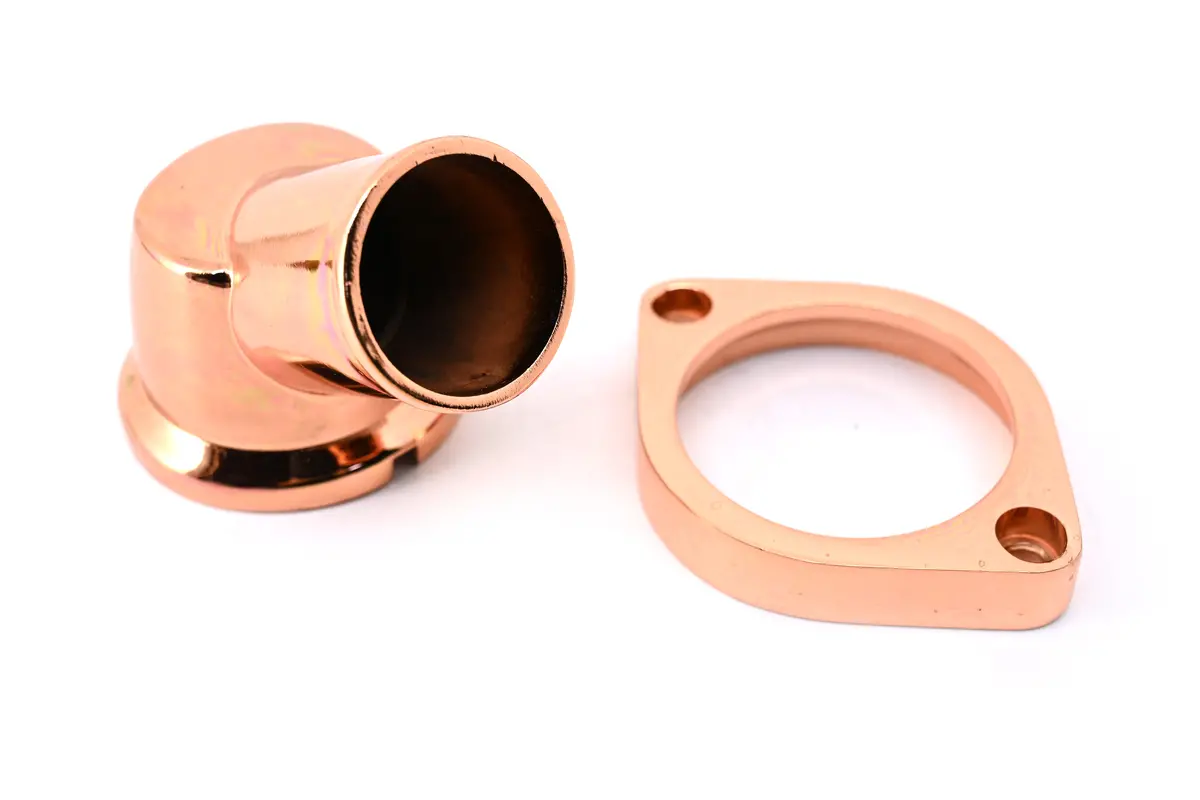 Aluminum Chevy Ls 30 Degree Swivel Water Neck Thermostat Housing - Copper 2
