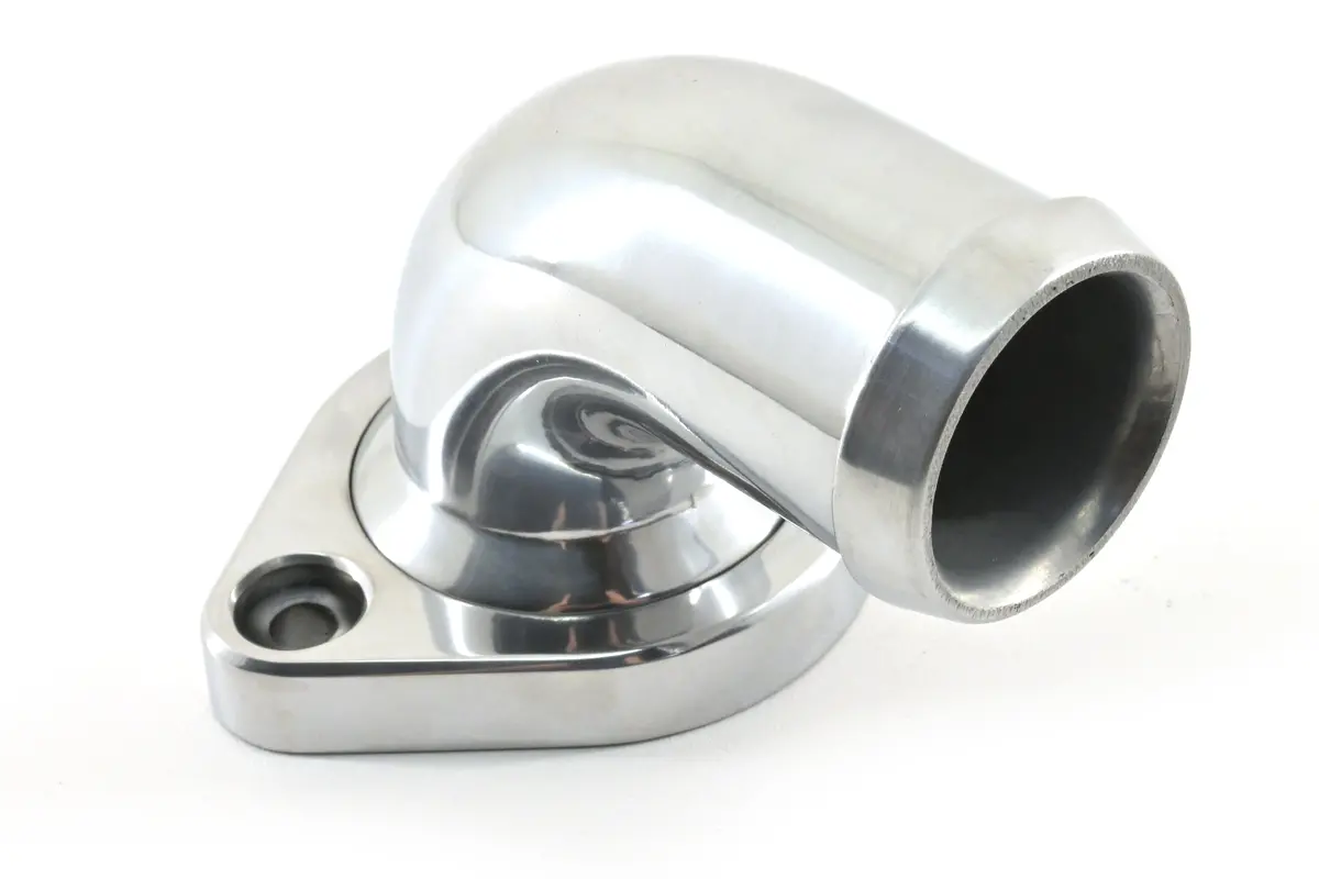 Aluminum Mopar Hemi Gen 3  90 Degree Water Neck Thermostat Housing - Polished 1