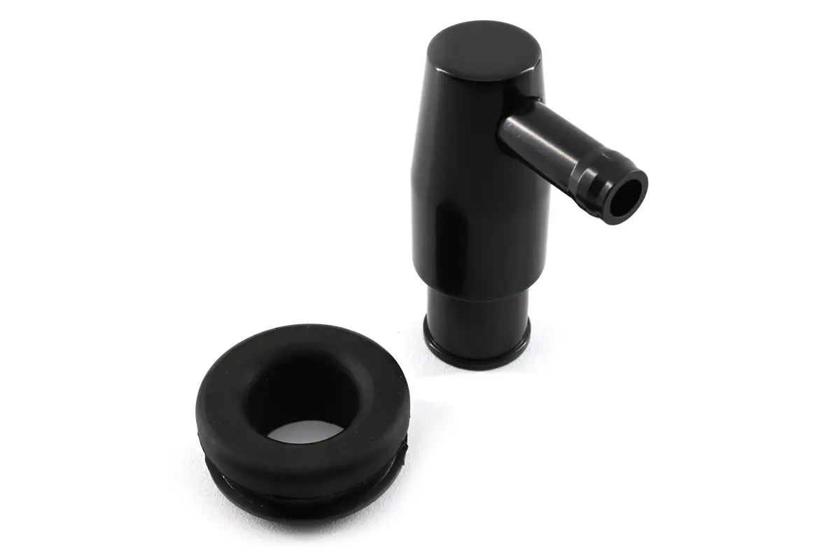 Black Aluminum Billet Pcv Valve W/ 3/4" Hose Barb With Grommet – Universal Fit 1