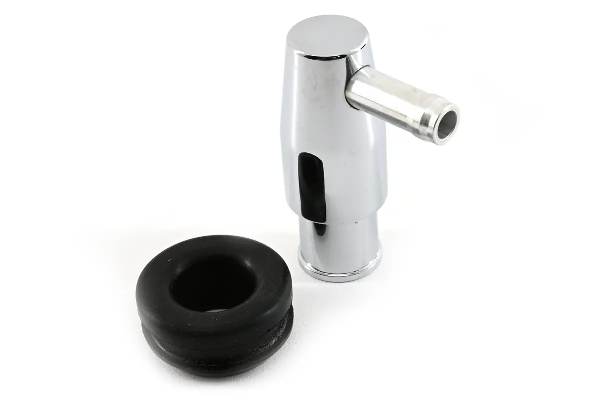 Chrome Aluminum Billet Pcv Valve W/ 3/4" Hose Barb With Grommet – Universal Fit 1