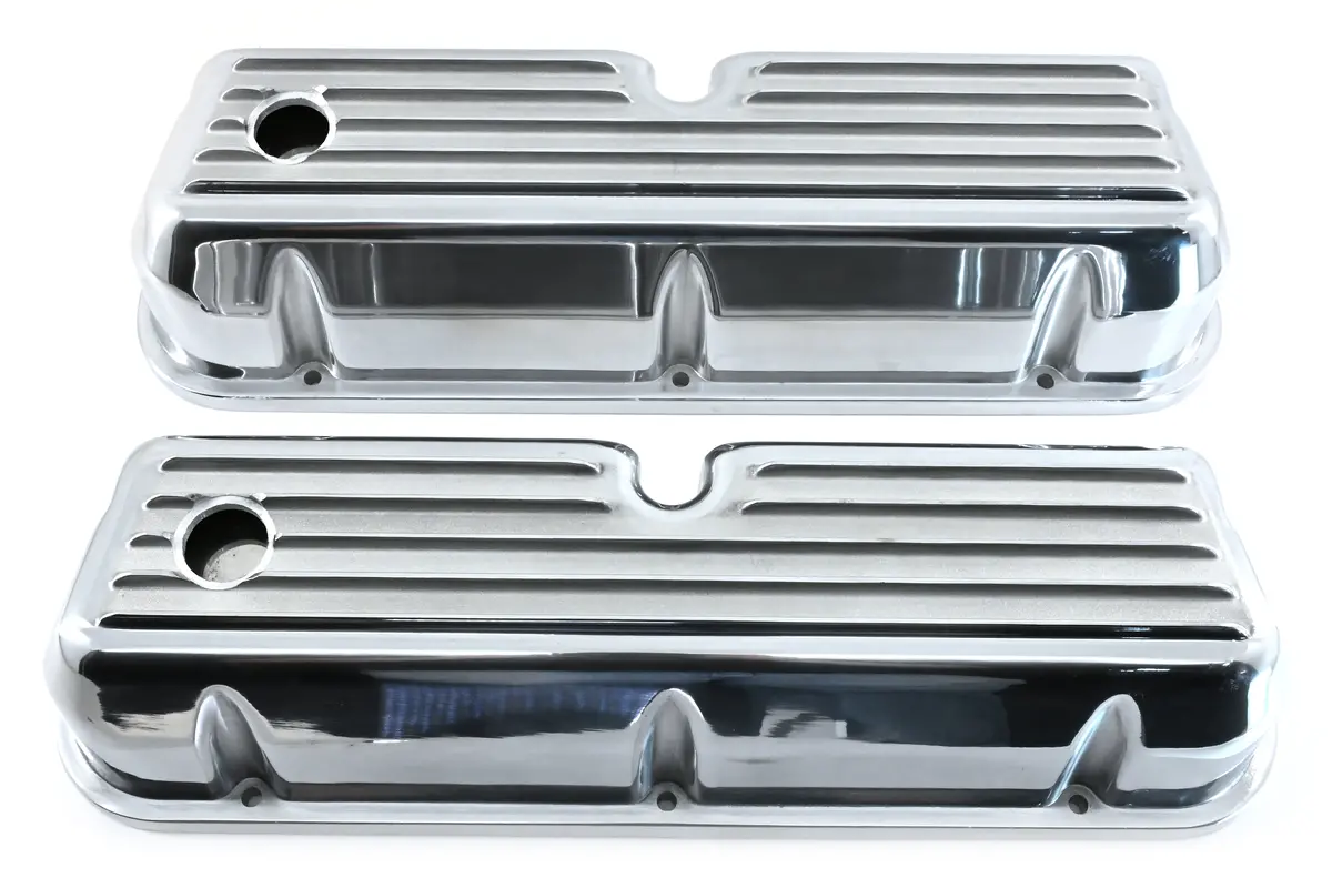 Aluminum Ford Small Block 289-302-351W-5.0L Tall Full Finned Valve Covers – Polished Finish 2