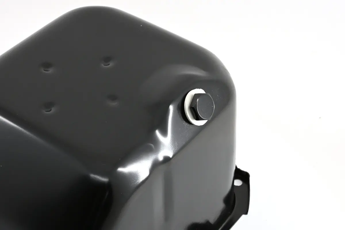 Steel Oil Pan – Fits 1981–1989 Chevy/Gm 2.8L V6 – One‑Piece Rear Main - Black Finish 2