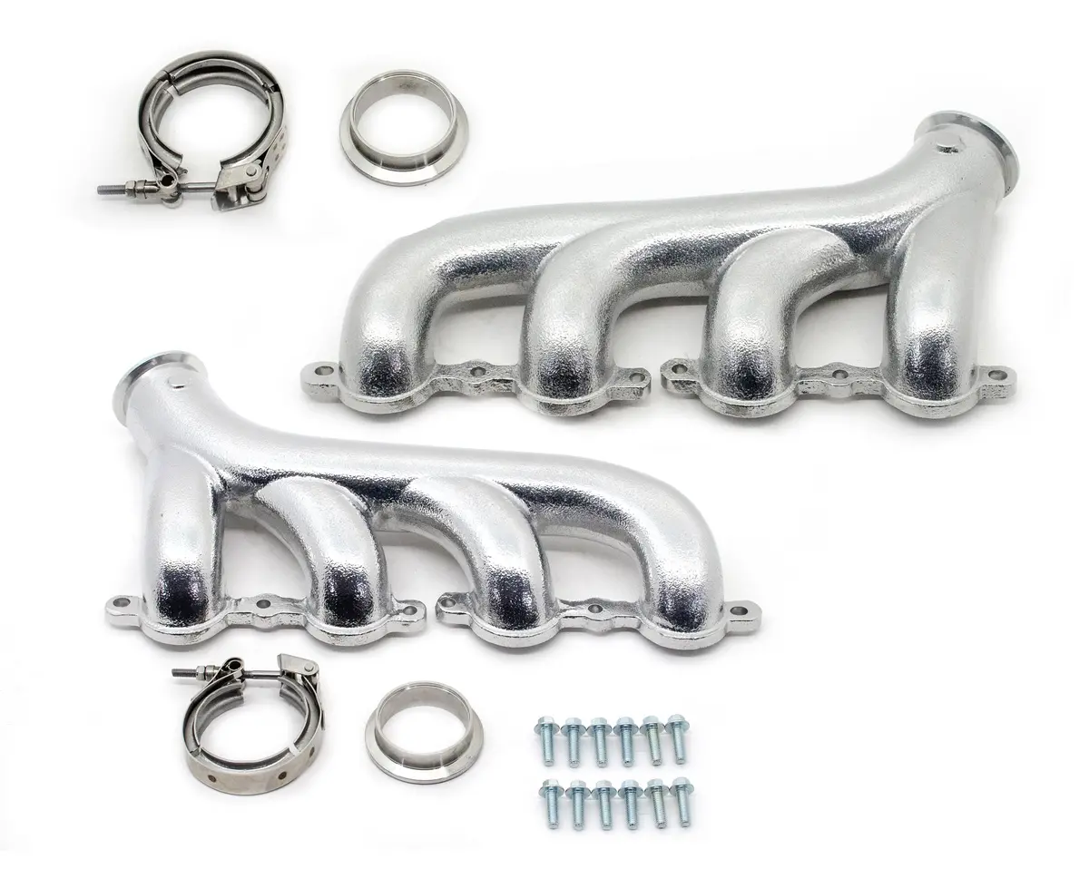 Cast Iron Exhaust Manifolds V Band Driver Passenger 02-12 Chevy Ls Based Kit 1
