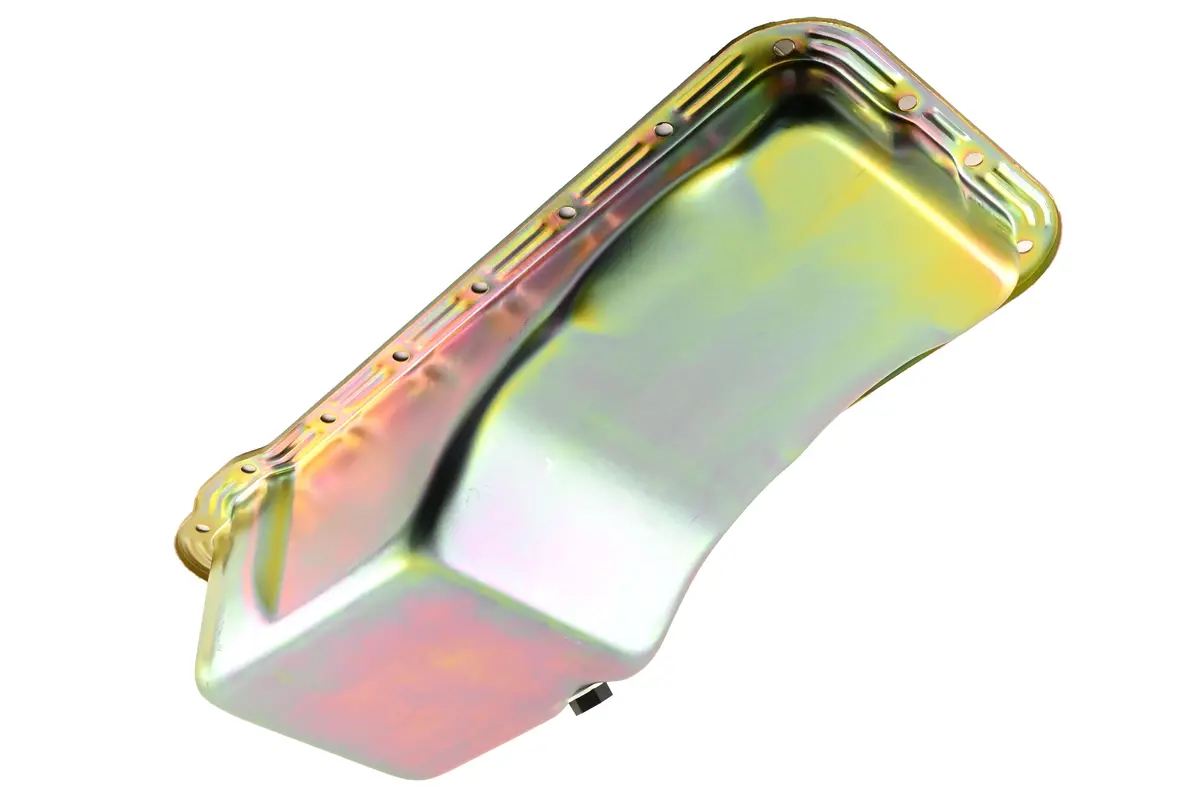 Steel Oil Pan – Fits 1958–1976 Ford Fe Big Block 352‑390‑406‑427‑428 (Front Sump, Stock Capacity) – Zinc Finish 1