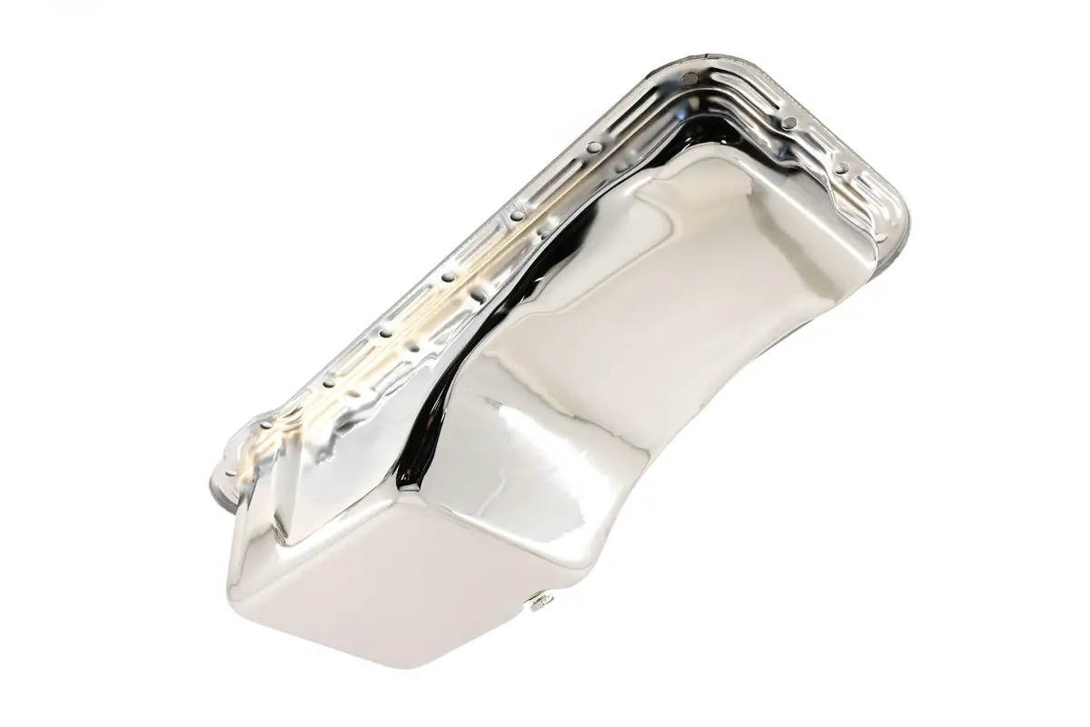 Steel Oil Pan – Fits 1958–1976 Ford Fe Big Block 352‑390‑406‑427‑428 (Front Sump, Stock Capacity) – Chrome Finish 1
